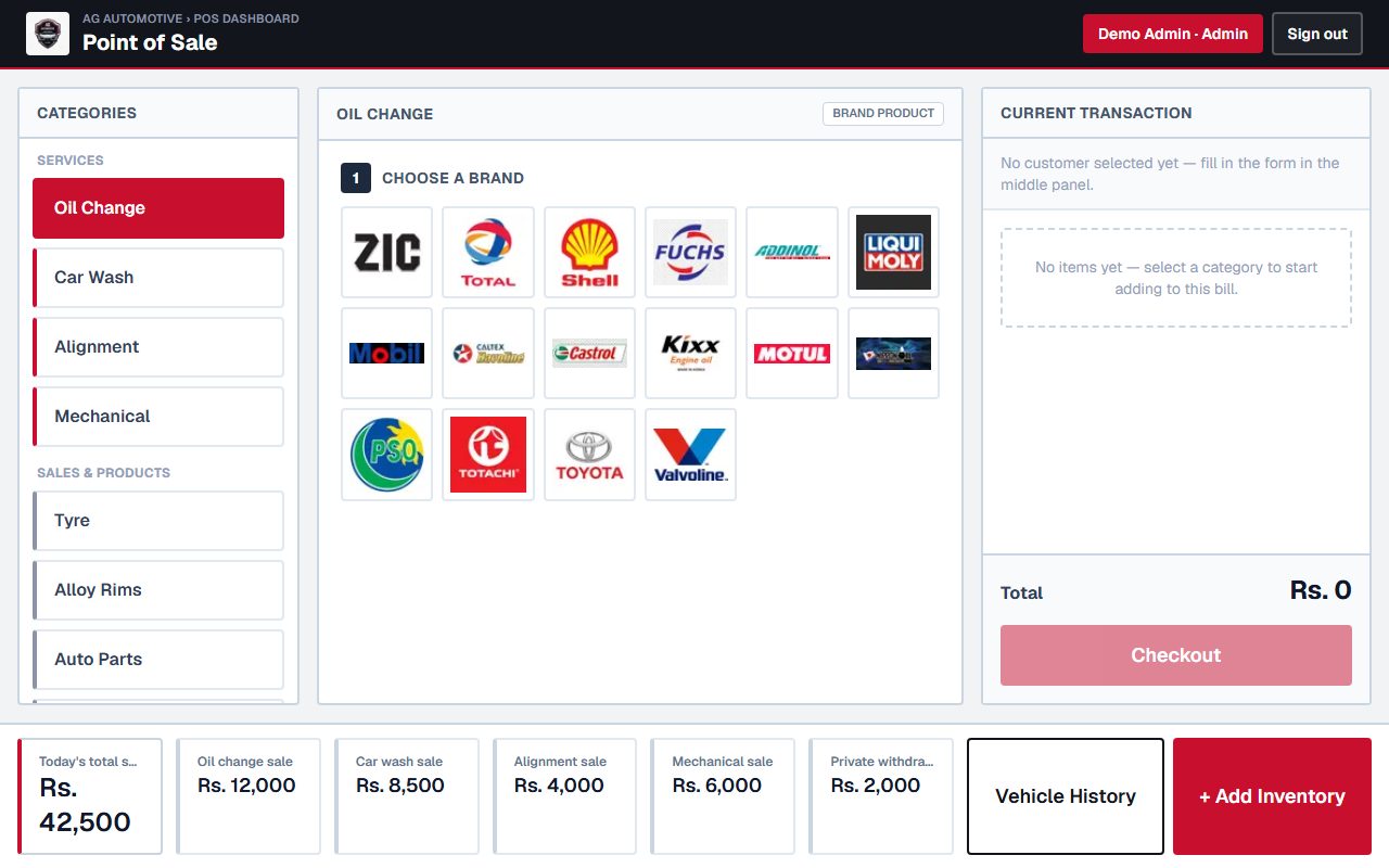 Automobile ERP point-of-sale dashboard preview